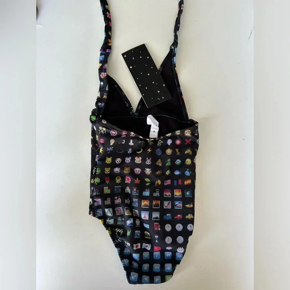 NWT one piece halter emoji swim suit 2T Zara Terez